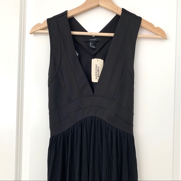 Forever 21 Black Maxi Bandage Chiffon Dress - Picture 2 of 5